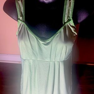 Lime green & white top